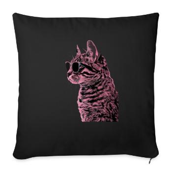 Sonnenbrille American Curl Geschenk - Sofakissenbezug 45 x 45 cm - Schwarz - Vorne