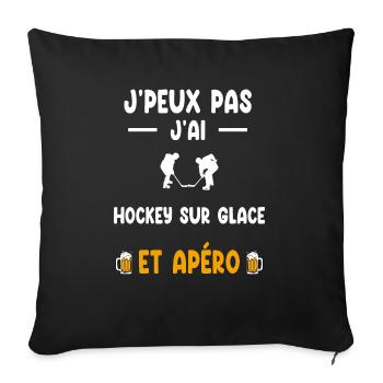 Hockeyspieler Ich kann nicht Ich kann keinen Eishockey-Aperitif - Sofakissenbezug 45 x 45 cm - Schwarz - Vorne