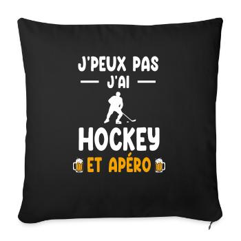 Hockeyspieler Ich kann nicht Hockey Aperitif haben - Sofakissenbezug 45 x 45 cm - Schwarz - Vorne