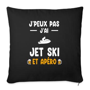Jetskifahrer Ich kann nicht Ich kann einen Jetski-Aperitif haben - Sofakissenbezug 45 x 45 cm - Schwarz - Vorne