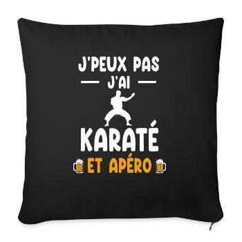 karateka I can't I karate aperitif - Sofa pillowcase 17,3'' x 17,3'' (45 x 45 cm) - black - Front