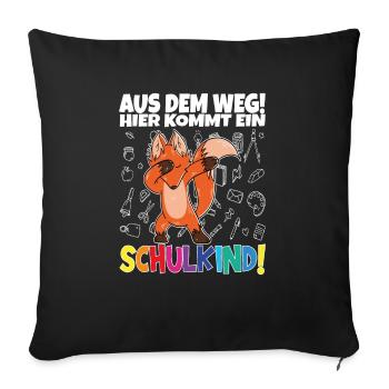 School Child 2024 School Enrollment Back to School - Sofa pillowcase 17,3'' x 17,3'' (45 x 45 cm) - black - Front