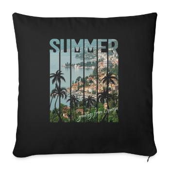 Croatie Croatie Hrvatska voyage été opatija - Housse de coussin décorative 45 x 45 cm - noir - Devant
