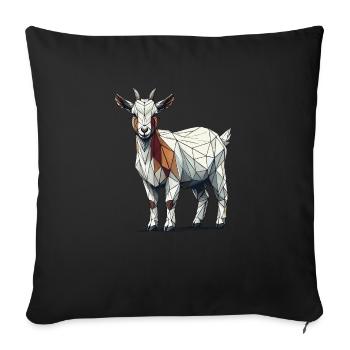 Art géométrique chèvres ferme animal chèvre amoureux de la chèvre - Housse de coussin décorative 45 x 45 cm - noir - Devant