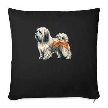 Geometric Art Havanese Havaneses - Sofa pillowcase 17,3'' x 17,3'' (45 x 45 cm) - black - Front