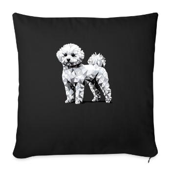 Geometrische Kunst Bichon Frise Bichon Frises - Sofakissenbezug 45 x 45 cm - Schwarz - Vorne