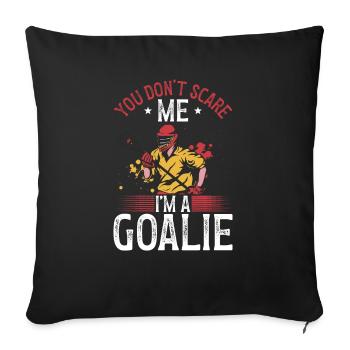 Lacrosse Goalie Funny Lacrosse - Sofa pillowcase 17,3'' x 17,3'' (45 x 45 cm) - black - Front