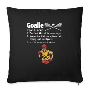 Lacrosse Goalie Funny Lacrosse - Sofa pillowcase 17,3'' x 17,3'' (45 x 45 cm) - black - Front
