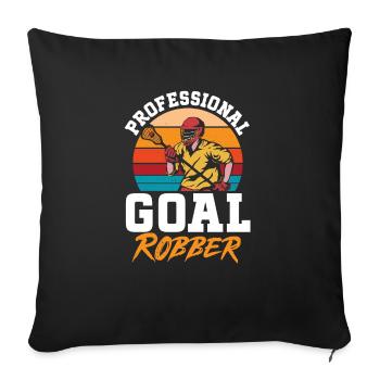 Lacrosse Goalie Funny Lacrosse - Sofa pillowcase 17,3'' x 17,3'' (45 x 45 cm) - black - Front