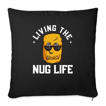 Chicken Nugget Lover Chicken Nuggets - Sofa pillowcase 17,3'' x 17,3'' (45 x 45 cm) - black - Front