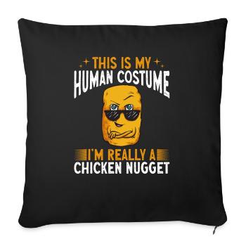 Chicken Nugget Lover Chicken Nuggets - Sofa pillowcase 17,3'' x 17,3'' (45 x 45 cm) - black - Front