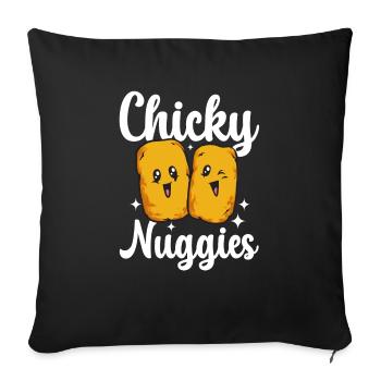 Chicken Nugget Lover Chicken Nuggets - Sofa pillowcase 17,3'' x 17,3'' (45 x 45 cm) - black - Front