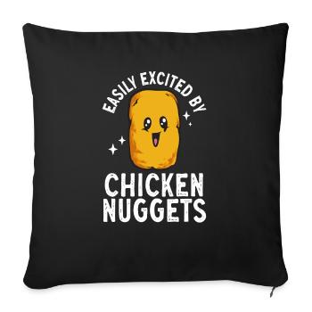 Chicken Nugget Lover Chicken Nuggets - Sofa pillowcase 17,3'' x 17,3'' (45 x 45 cm) - black - Front