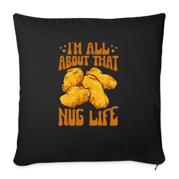 Chicken Nugget Lover Chicken Nuggets - Sofa pillowcase 17,3'' x 17,3'' (45 x 45 cm) - black - Front
