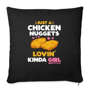 Chicken Nugget Lover Chicken Nuggets - Sofa pillowcase 17,3'' x 17,3'' (45 x 45 cm) - black - Front