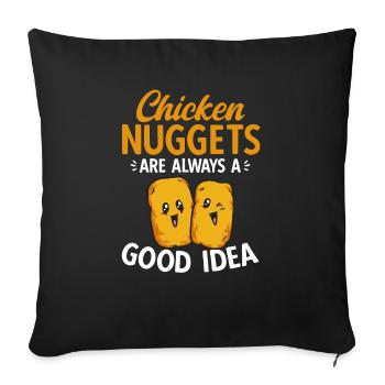 Chicken Nugget Liebhaber Chicken Nuggets - Sofakissenbezug 45 x 45 cm - Schwarz - Vorne