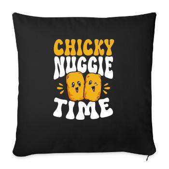 Chicken Nugget Liebhaber Chicken Nuggets - Sofakissenbezug 45 x 45 cm - Schwarz - Vorne