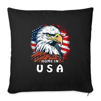 HABITAT DU PYGARGUE À QUEUE BLANCHE AUX ÉTATS-UNIS - Housse de coussin décorative 45 x 45 cm - noir - Devant