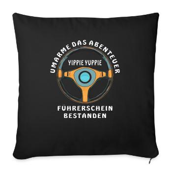 PASSED THE ADVENTURE OF A DRIVER'S LICENSE - Sofa pillowcase 17,3'' x 17,3'' (45 x 45 cm) - black - Front