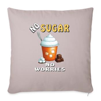 NO SUGAR NO WORRIES - Sofa pillowcase 17,3'' x 17,3'' (45 x 45 cm) - light taupe - Front