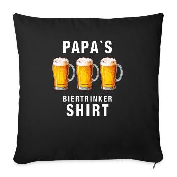 PAPA ́S Beer Drinker Shirt - Sofa pillowcase 17,3'' x 17,3'' (45 x 45 cm) - black - Front