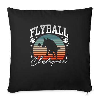 Flyball Canine Sport Agility Parcour Dog - Sofa pillowcase 17,3'' x 17,3'' (45 x 45 cm) - black - Front