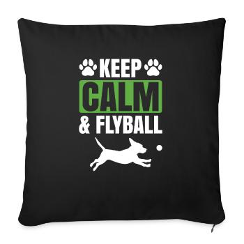 Flyball Canine Sport Agility Parcour Dog - Sofakissenbezug 45 x 45 cm - Schwarz - Vorne