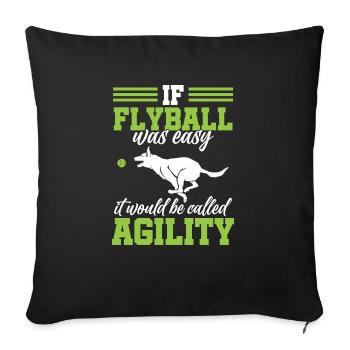 Flyball Canine Sport Agility Parcour Dog - Sofakissenbezug 45 x 45 cm - Schwarz - Vorne