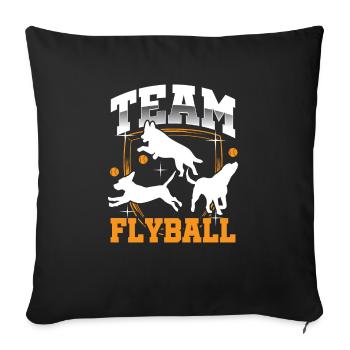 Flyball Canine Sport Agility Parcour Chien - Housse de coussin décorative 45 x 45 cm - noir - Devant