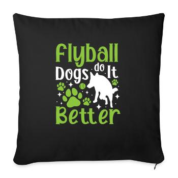 Flyball Canine Sport Agility Parcour Dog - Sofa pillowcase 17,3'' x 17,3'' (45 x 45 cm) - black - Front