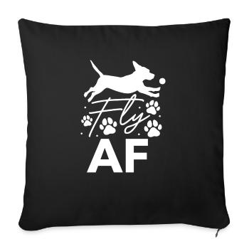Flyball Canine Sport Agility Parcour Dog - Sofakissenbezug 45 x 45 cm - Schwarz - Vorne