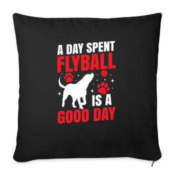 Flyball Canine Sport Agility Parcour Dog - Sofakissenbezug 45 x 45 cm - Schwarz - Vorne