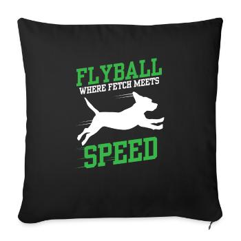 Flyball Canine Sport Agility Parcour Chien - Housse de coussin décorative 45 x 45 cm - noir - Devant