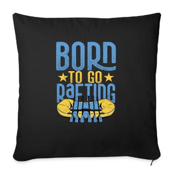 Born To Go Rafting Paddle - Housse de coussin décorative 45 x 45 cm - noir - Devant