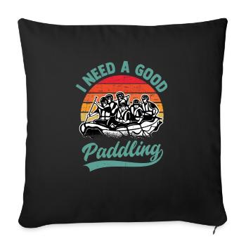 J’ai besoin d’un bon canoë en eau vive - Housse de coussin décorative 45 x 45 cm - noir - Devant