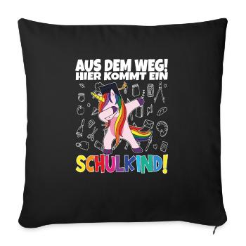 School Child 2024 School Enrollment Back to School - Sofa pillowcase 17,3'' x 17,3'' (45 x 45 cm) - black - Front