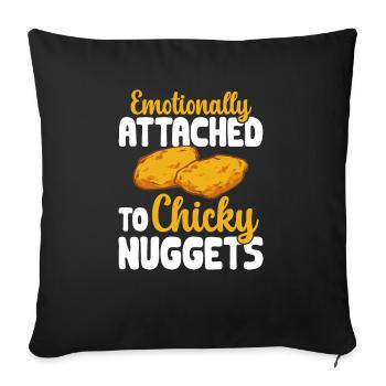 Chicken Nugget Lover Chicken Nuggets - Sofa pillowcase 17,3'' x 17,3'' (45 x 45 cm) - black - Front