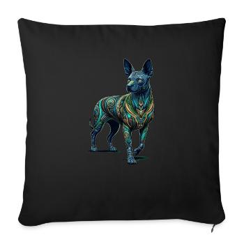 Mandala Art Peruvian Hairless Dog - Sofa pillowcase 17,3'' x 17,3'' (45 x 45 cm) - black - Front