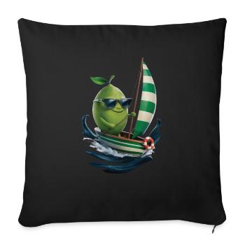 Frucht Limette Bootfahren Geschenk - Sofakissenbezug 45 x 45 cm - Schwarz - Vorne