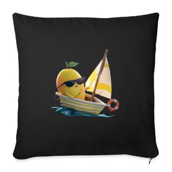 Obst Mango Bootfahren Geschenk - Sofakissenbezug 45 x 45 cm - Schwarz - Vorne