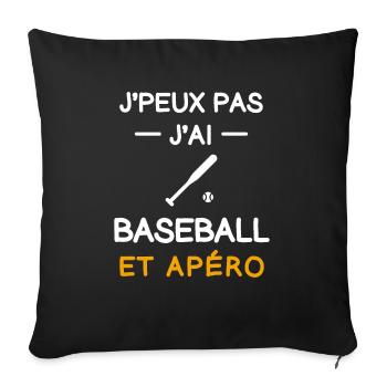 Ich kann nicht haben Baseball Aperitif Baseball - Sofakissenbezug 45 x 45 cm - Schwarz - Vorne