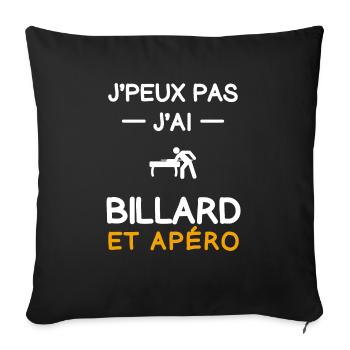 I can't I have billiards apéro billard billiards - Sofa pillowcase 17,3'' x 17,3'' (45 x 45 cm) - black - Front