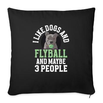 Flyball Canine Sport Agility Parcour Dog - Sofakissenbezug 45 x 45 cm - Schwarz - Vorne