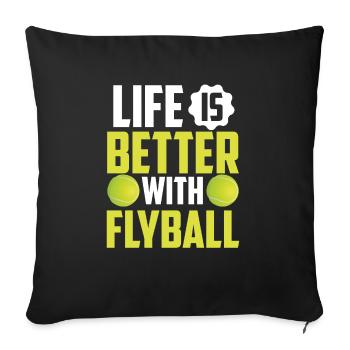 Flyball Canine Sport Agility Parcour Dog - Sofakissenbezug 45 x 45 cm - Schwarz - Vorne