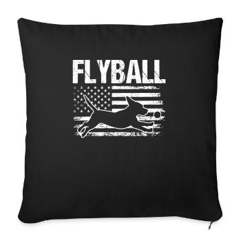 Flyball Canine Sport Agility Parcour Dog - Sofakissenbezug 45 x 45 cm - Schwarz - Vorne