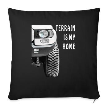 AUTO TERRAIN IS MY HOME - Sofa pillowcase 17,3'' x 17,3'' (45 x 45 cm) - black - Front