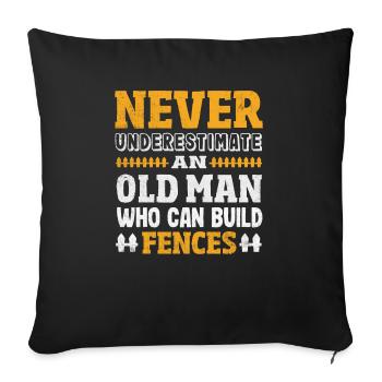 Funny Fence Builder Fence Installer - Sofa pillowcase 17,3'' x 17,3'' (45 x 45 cm) - black - Front