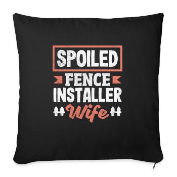 Funny Fence Builder Fence Installer - Sofa pillowcase 17,3'' x 17,3'' (45 x 45 cm) - black - Front