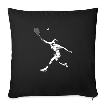 Badminton - Sports de balle - Badminton - Housse de coussin décorative 45 x 45 cm - noir - Devant