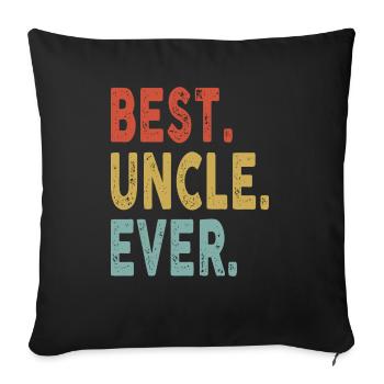 Vintage Meilleur Oncle Couleurs Rétro Meilleur Oncle Jamais - Housse de coussin décorative 45 x 45 cm - noir - Devant